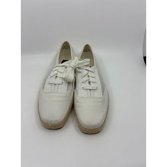 Easy Spirit Anti Gravity White Canvas Lace-Up Espadrille Square Toe Sneaker 7M - Picture 1 of 8